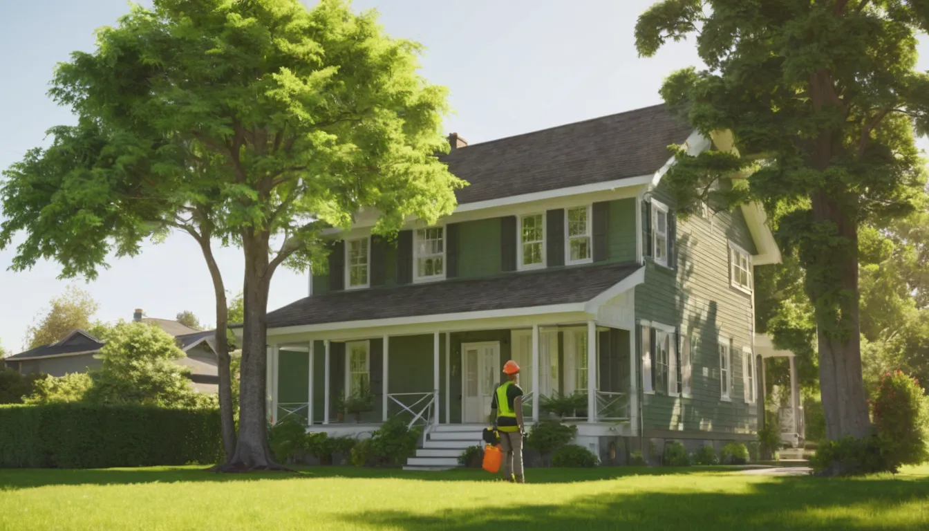 Large tree beside a frame house in the Bolingbrook area being assessed by a tree provider